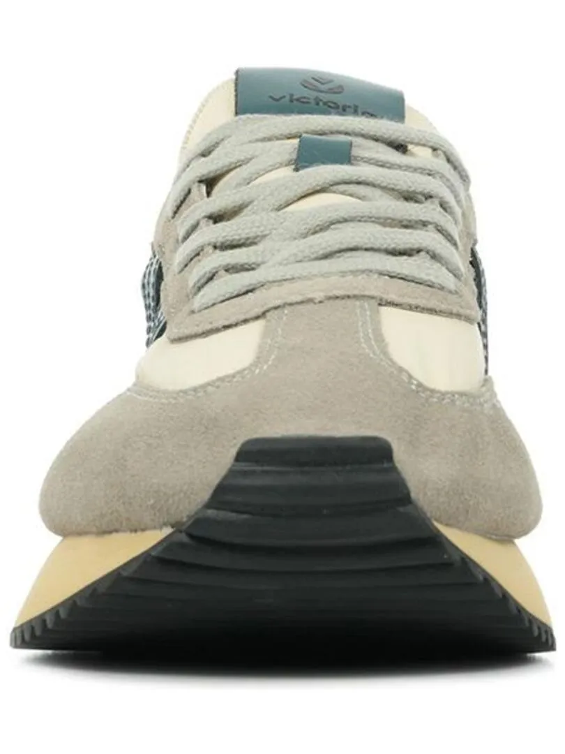 Baskets Victoria Cosmos Retro Nylon Serraje - Gris Beige Bleu