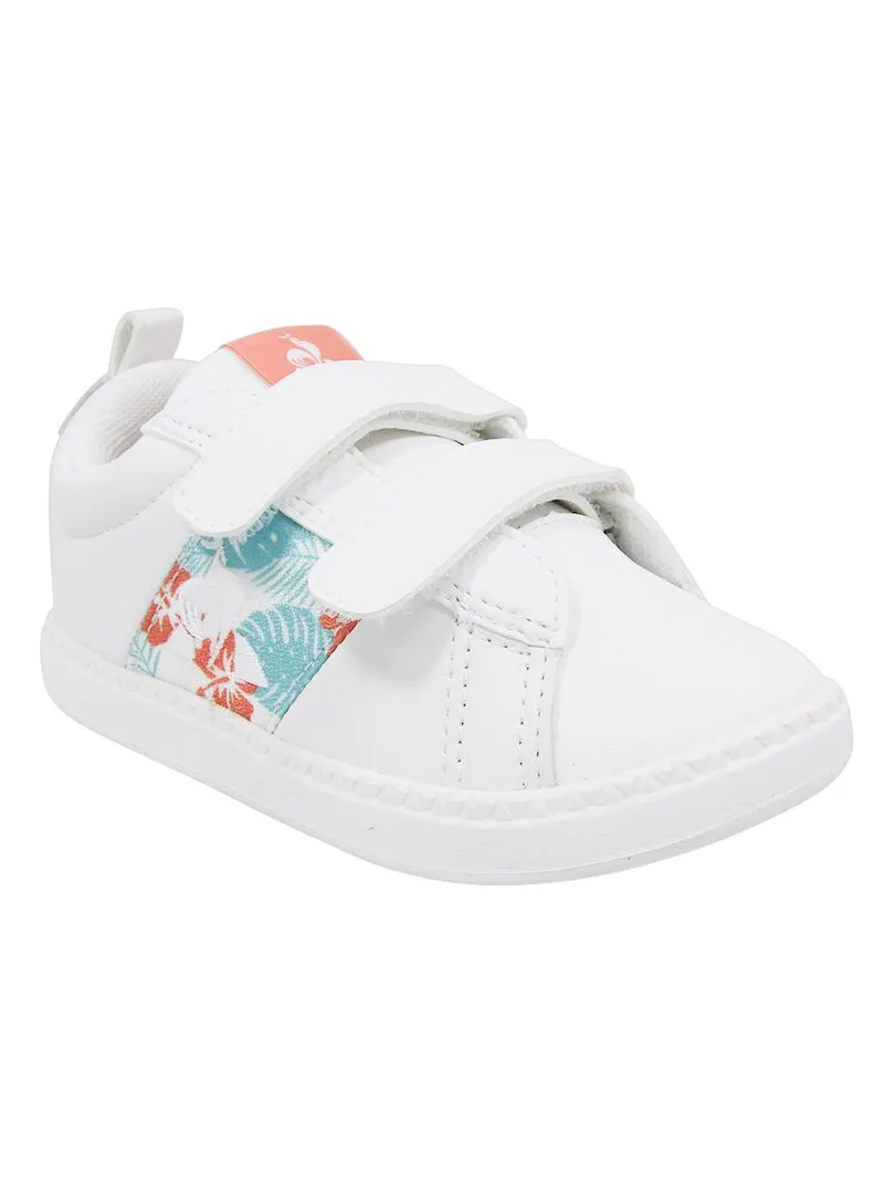 Baskets 'Le Coq Sportif' 'Courtclassic Inf Floral' - Blanc