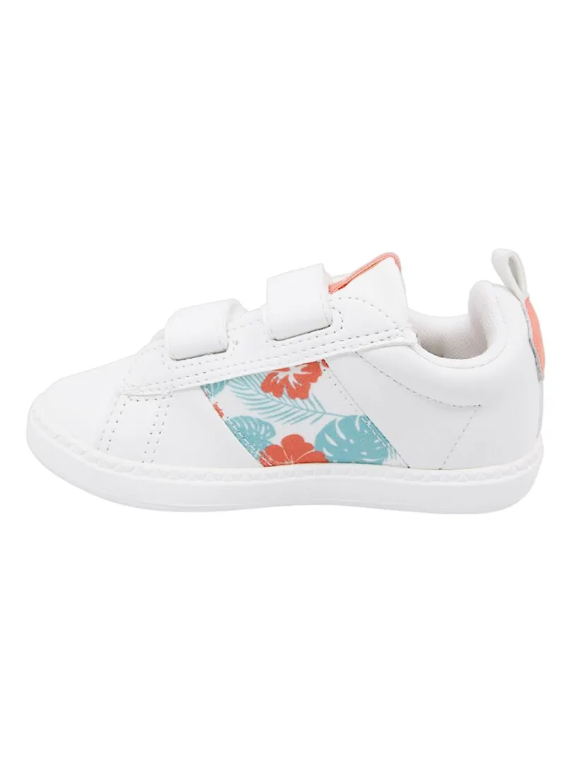 Baskets 'Le Coq Sportif' 'Courtclassic Inf Floral' - Blanc