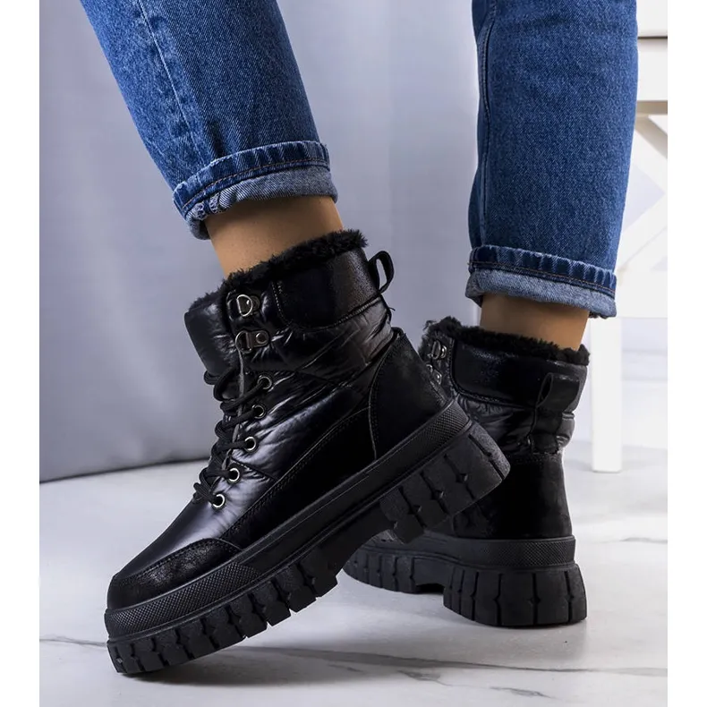 BM Bottes de neige isolées noires d'Ozero le noir