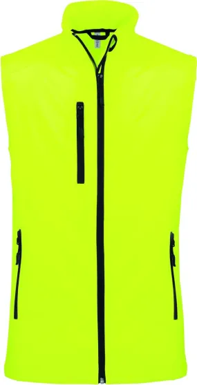 Bodywarmer softshell - gilet sans manches - K403 - jaune fluo - Homme 