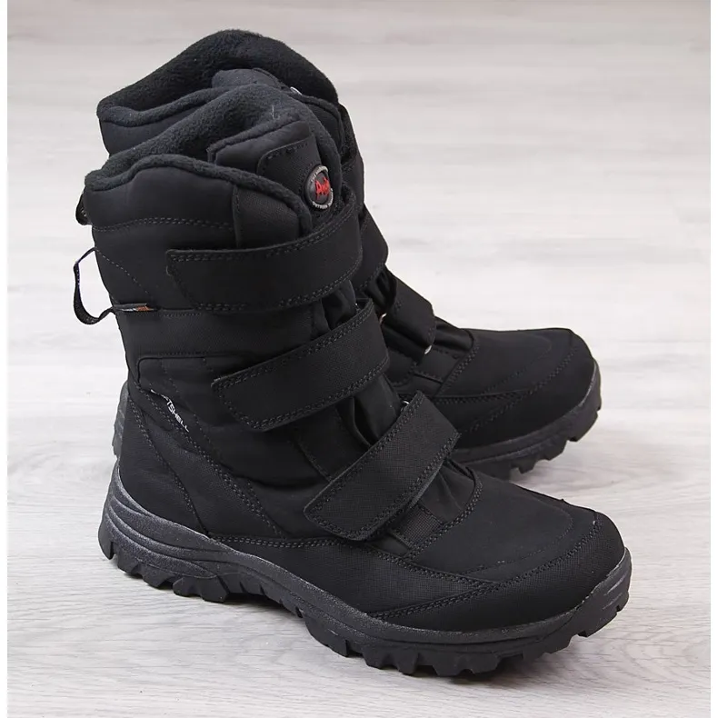 Bottes de neige trekking imperméables noires American Club le noir