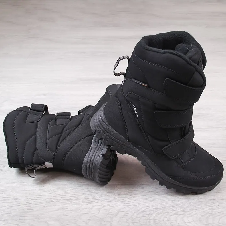 Bottes de neige trekking imperméables noires American Club le noir