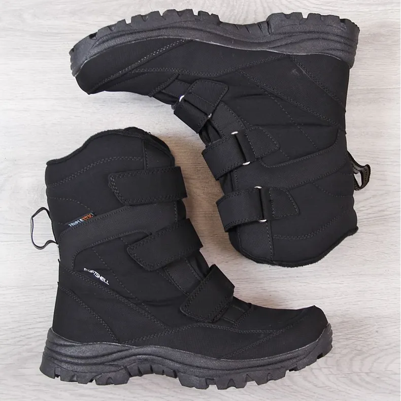 Bottes de neige trekking imperméables noires American Club le noir