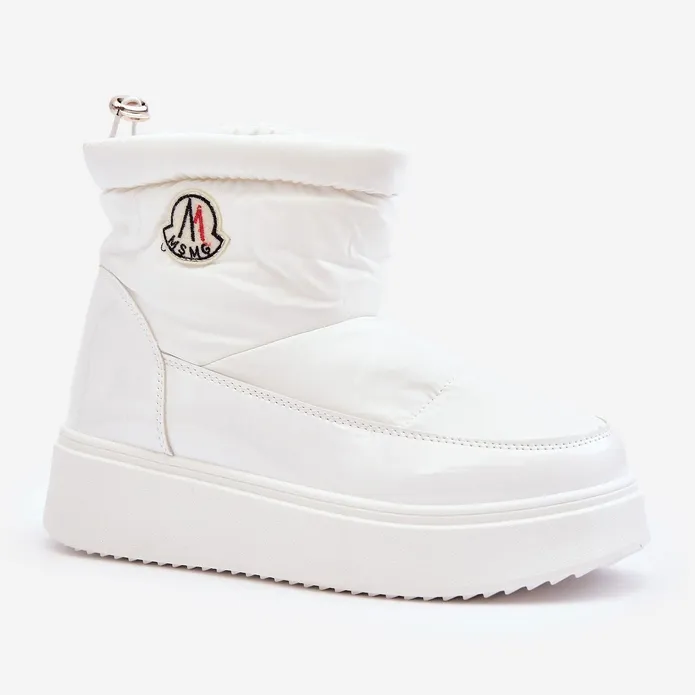 Bottes de neige à enfiler à plateforme pour femmes, blanc Gattea blanche