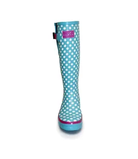 Bottes de pluie femme bleu pâle / blanc / rose Lunar