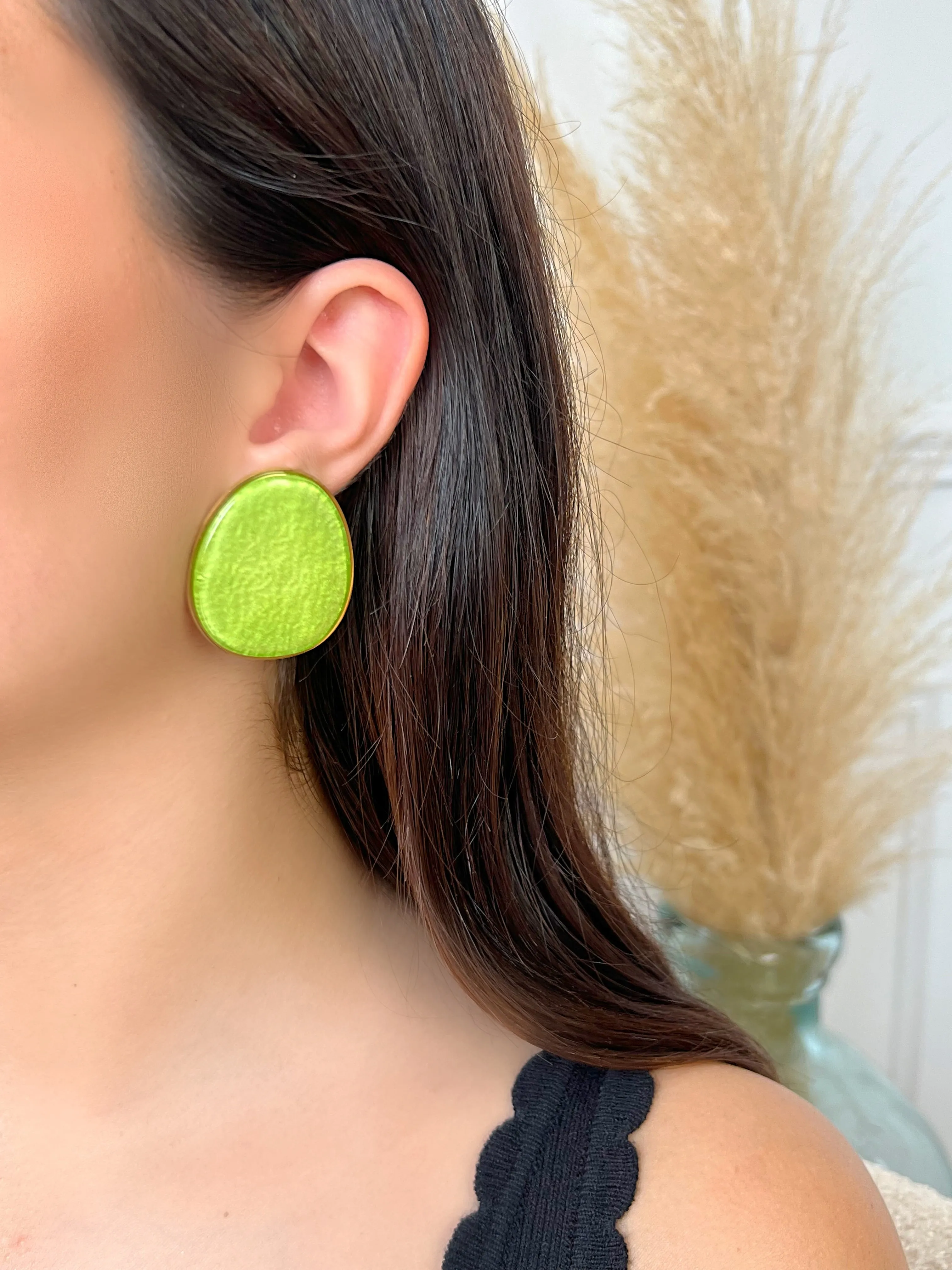 Boucles d'oreilles verte : Oria