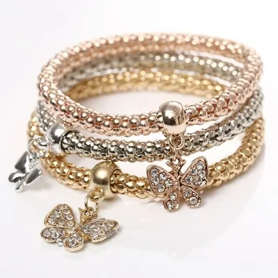 Bracelet femme strass 3 Butterfly