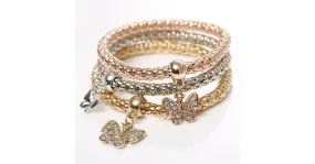 Bracelet femme strass 3 Butterfly