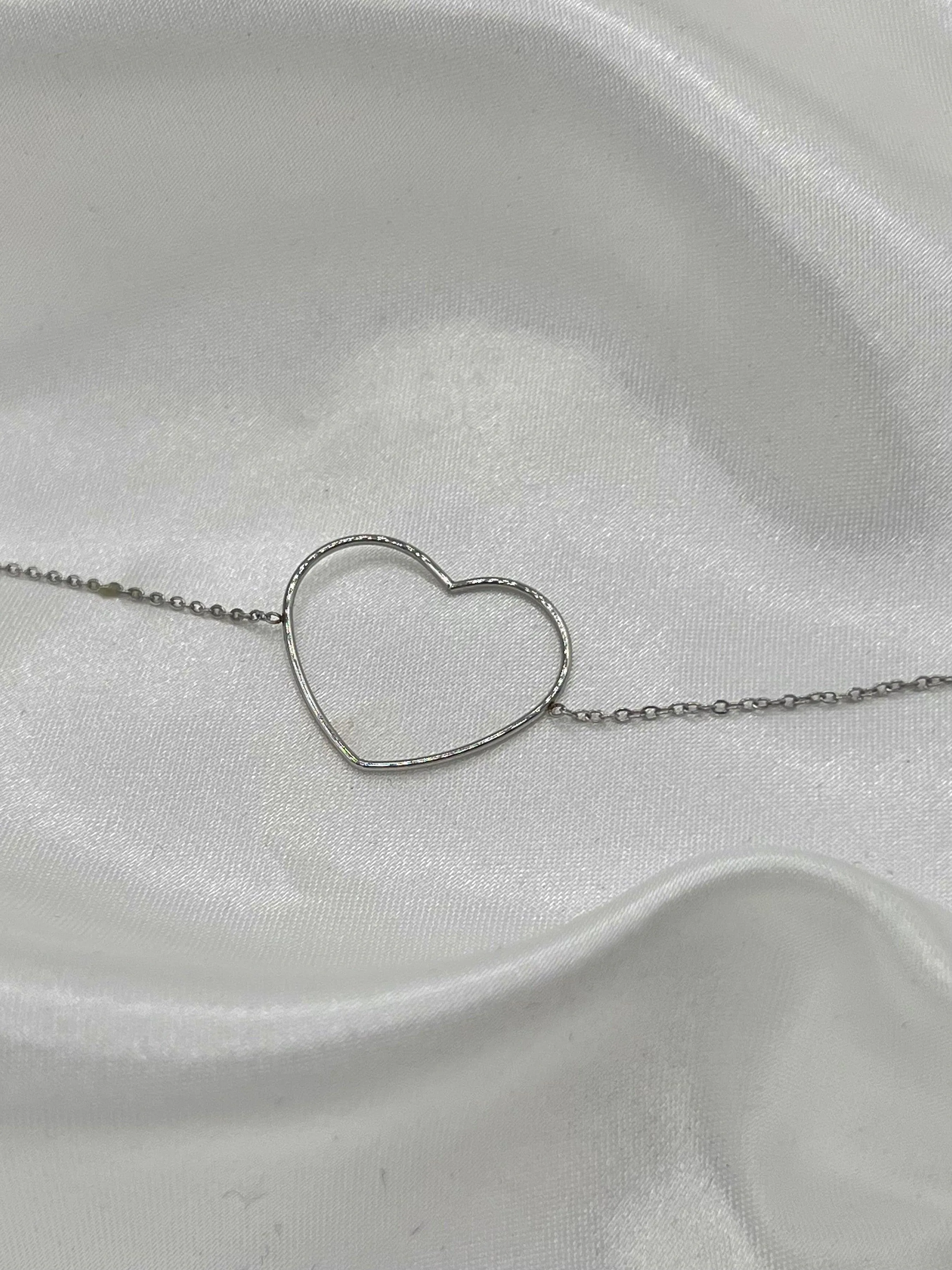 Bracelet petit coeur argenté