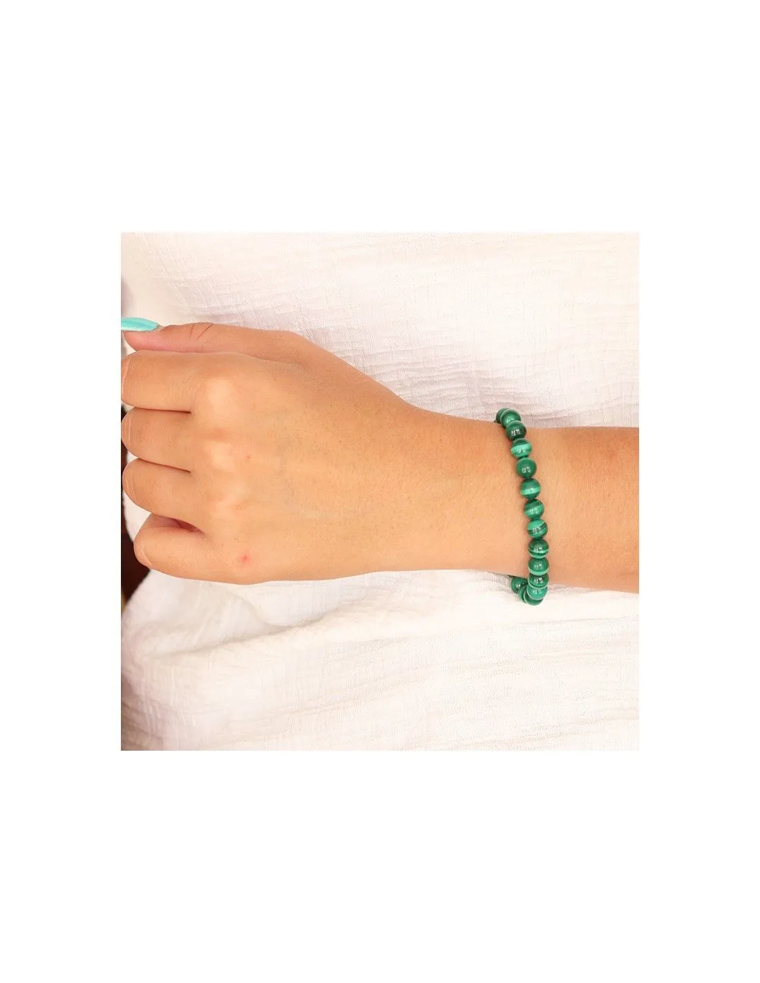 Bracelet pierres malachite 8mm