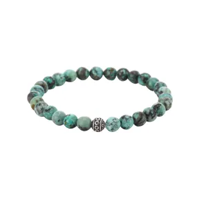 Bracelet Pierres Turquoise Africaine 6mn