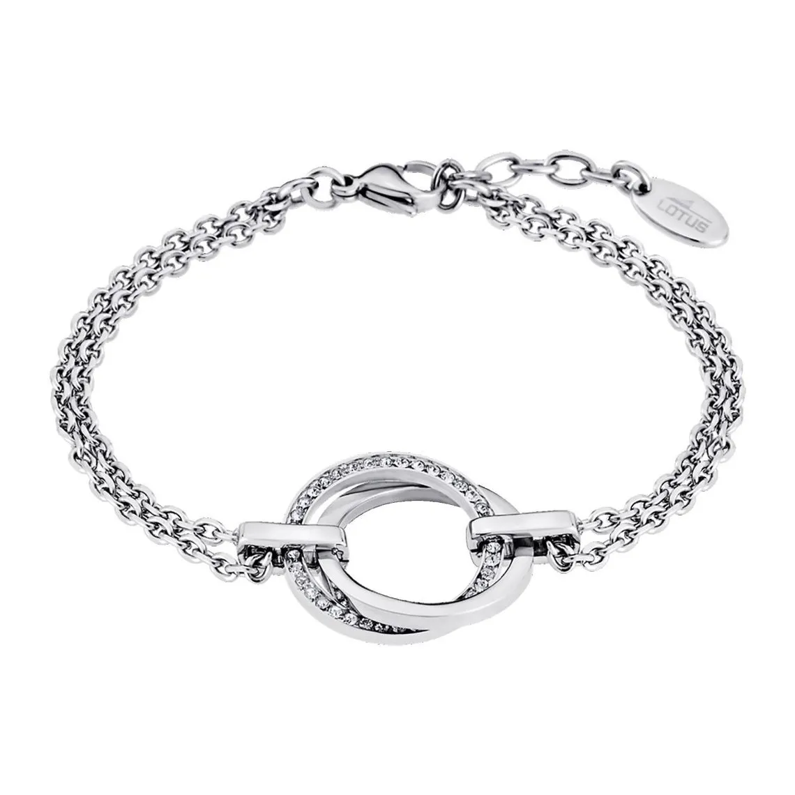 Bracelet Privelege LS1780-2-1 - Bracelet Cristaux Anneaux Double Femme | 3 Suisses