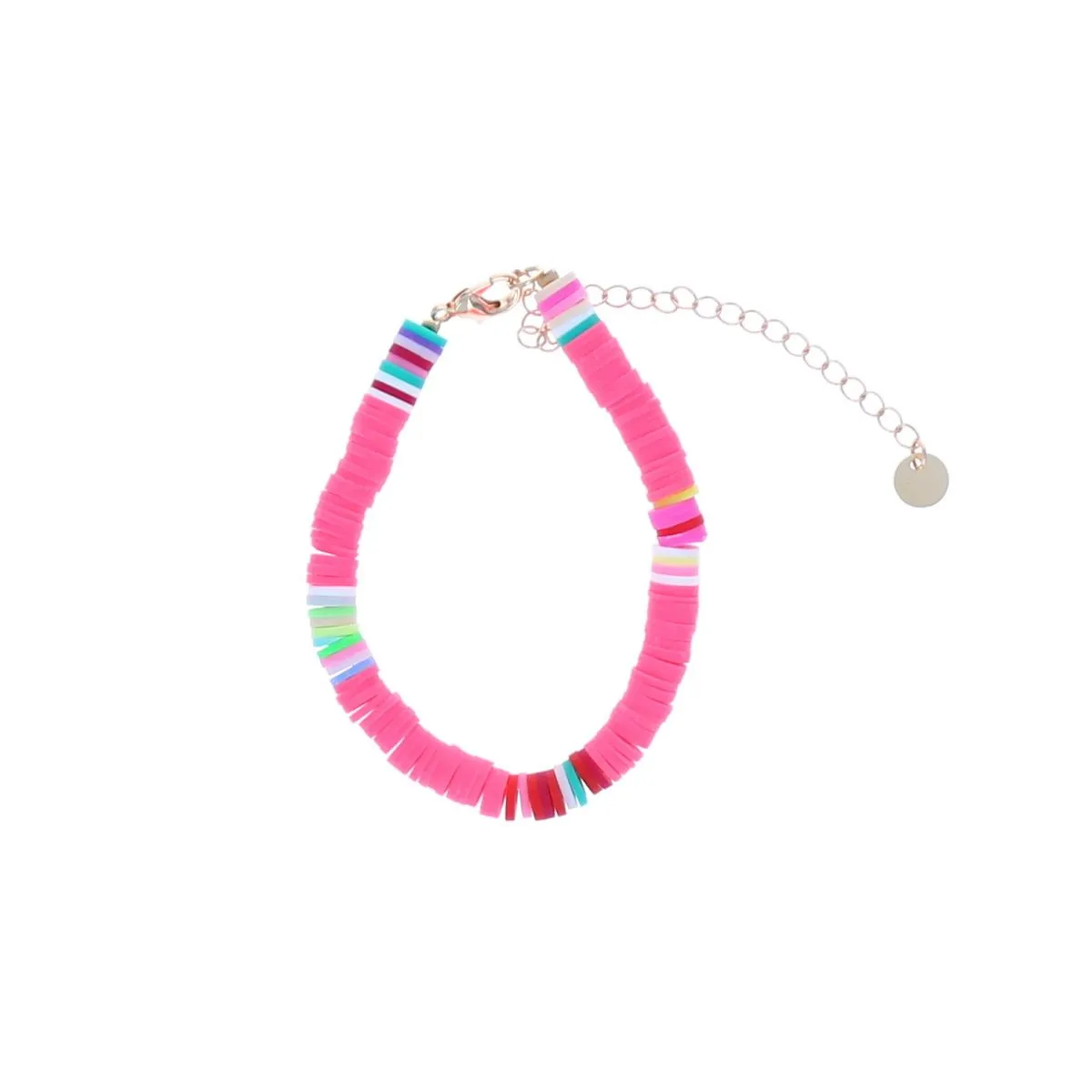 Bracelet surfeur perles de heishi rose Roodoudou - Le petit Souk