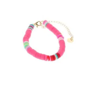 Bracelet surfeur perles de heishi rose Roodoudou - Le petit Souk