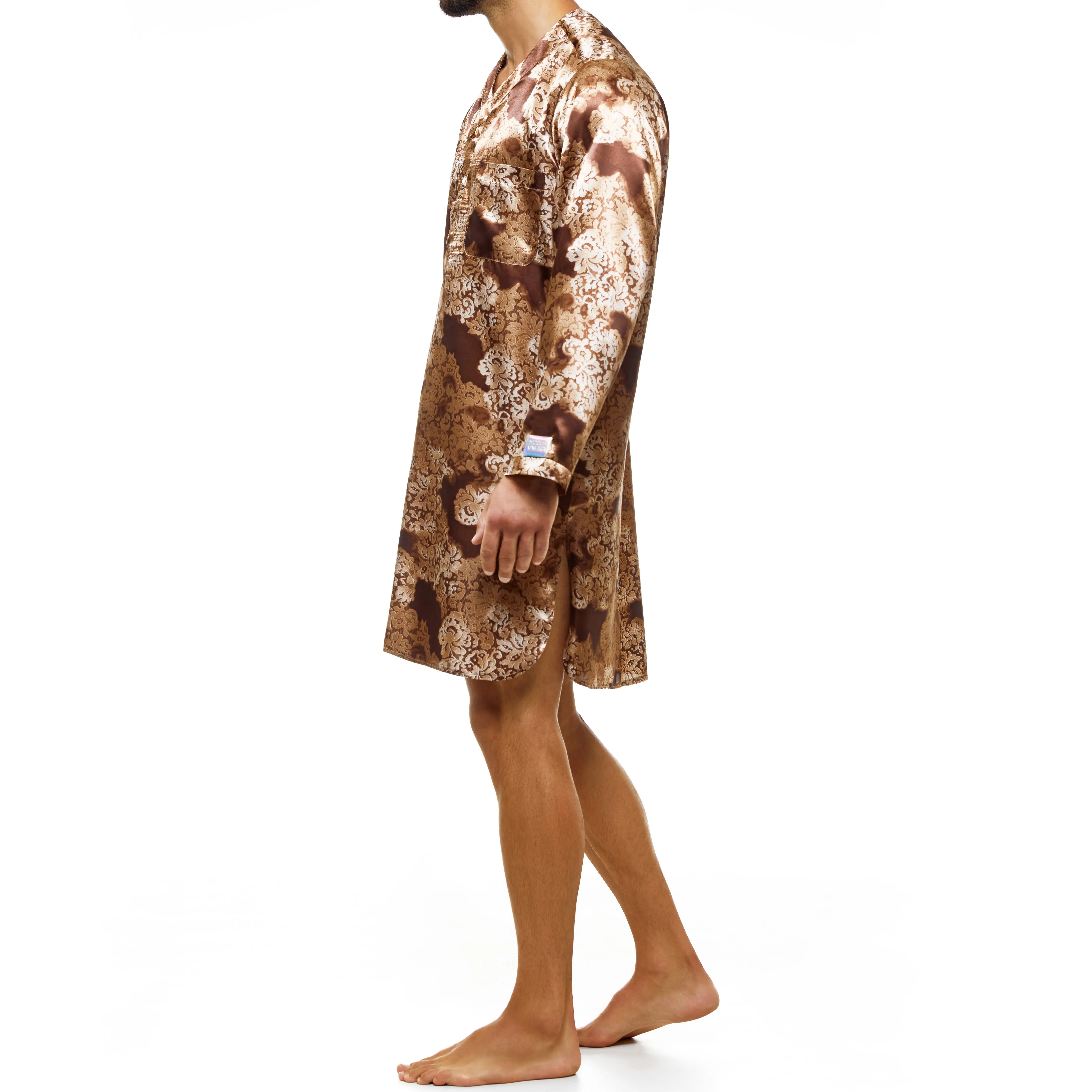 Caftan Abstract - marron - Modus Vivendi : vente veste, gilet, tuni...