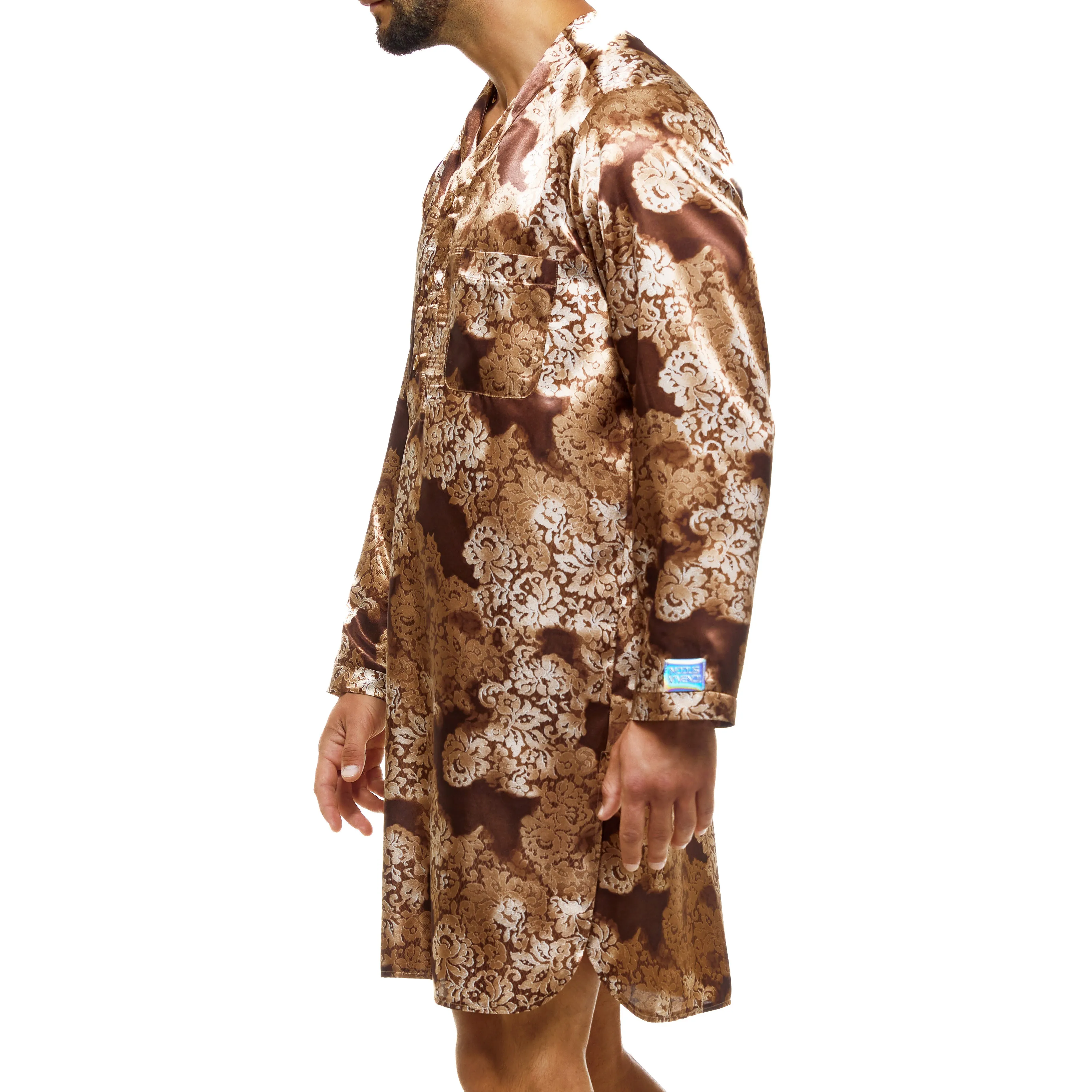 Caftan Abstract - marron - Modus Vivendi : vente veste, gilet, tuni...