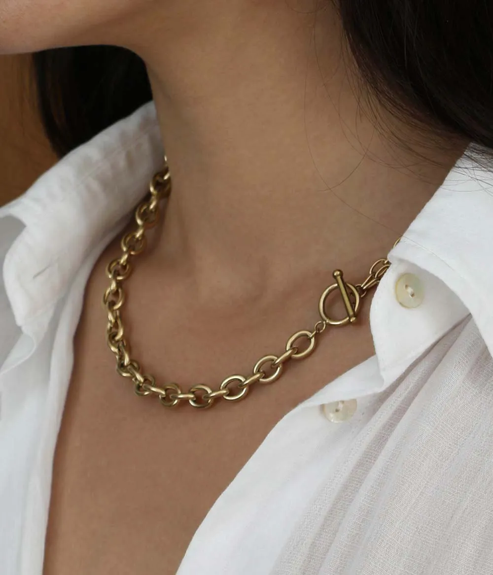 Caprice Paris - Collier grosse maille doré 