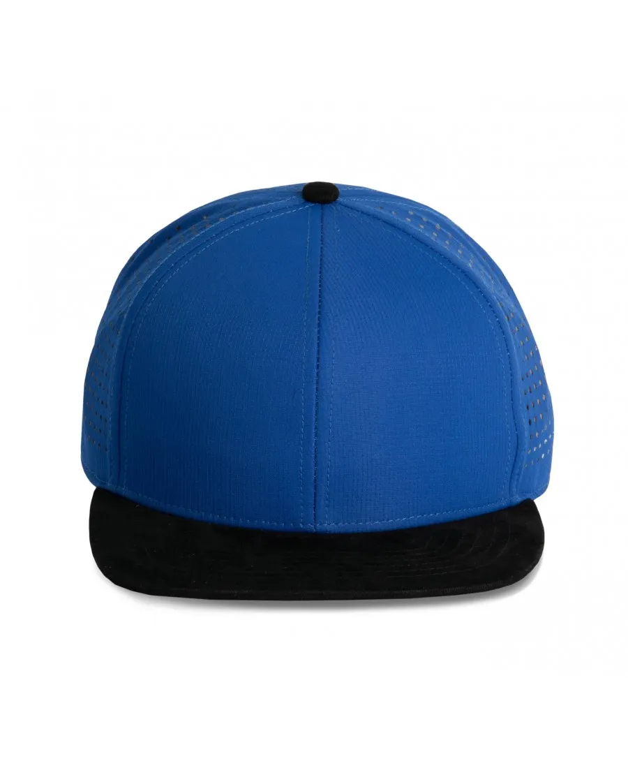 Casquette brodée Snapback  micro-perforé - 6 panneaux