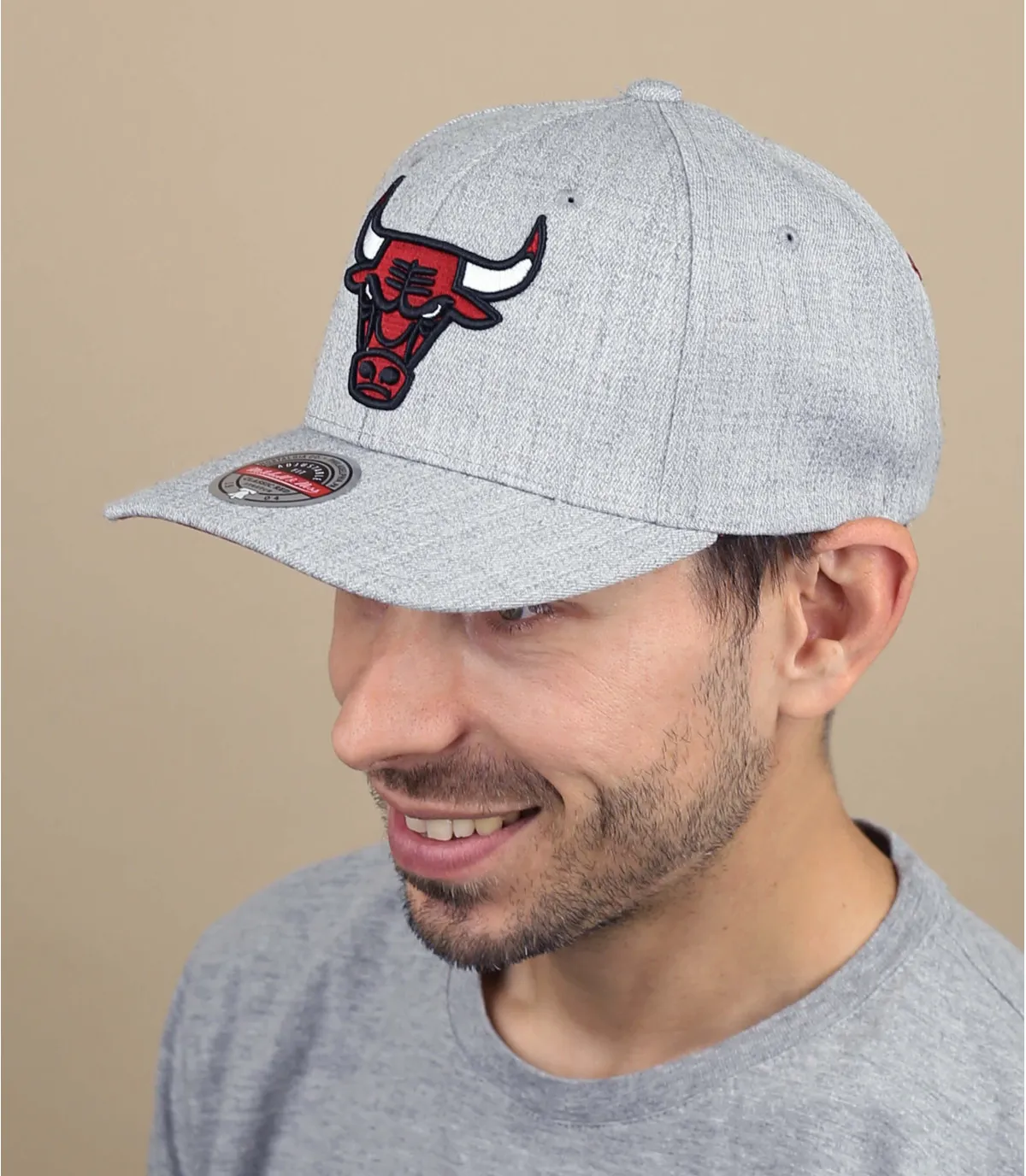 casquette Bulls stretch - Team Heather Stretch Snapback Bulls Mitchell & Ness : Headict