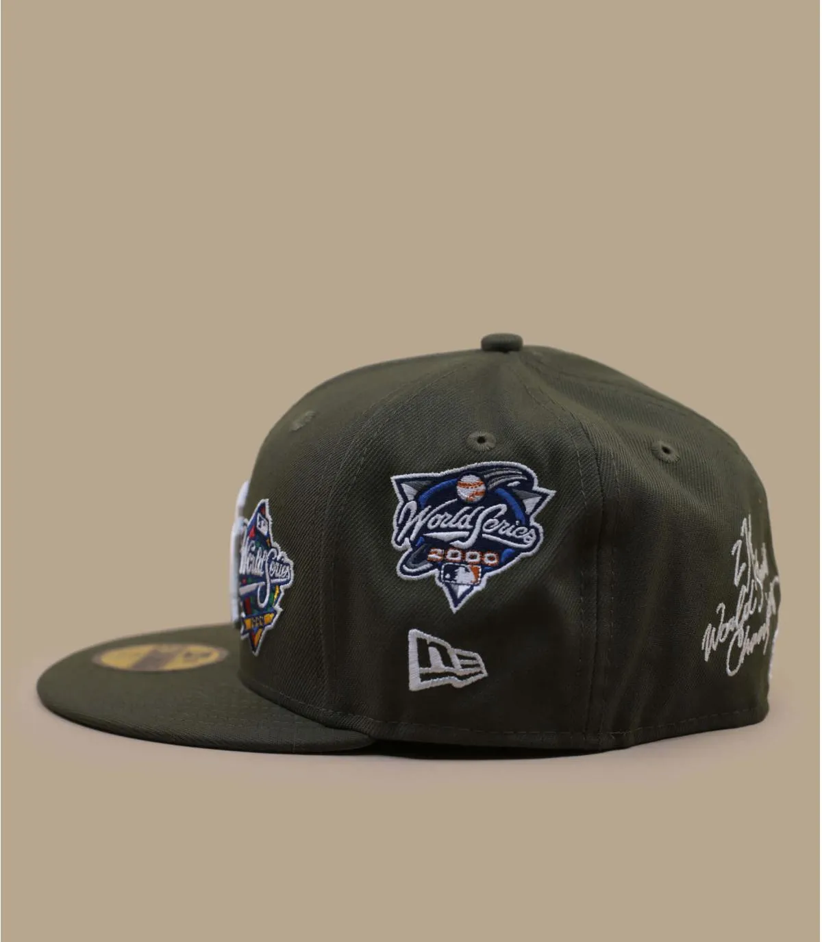 Casquette fitted NY patch khaki - Casquette World Series Patch MLB 59Fifty NY olive New Era : Headict