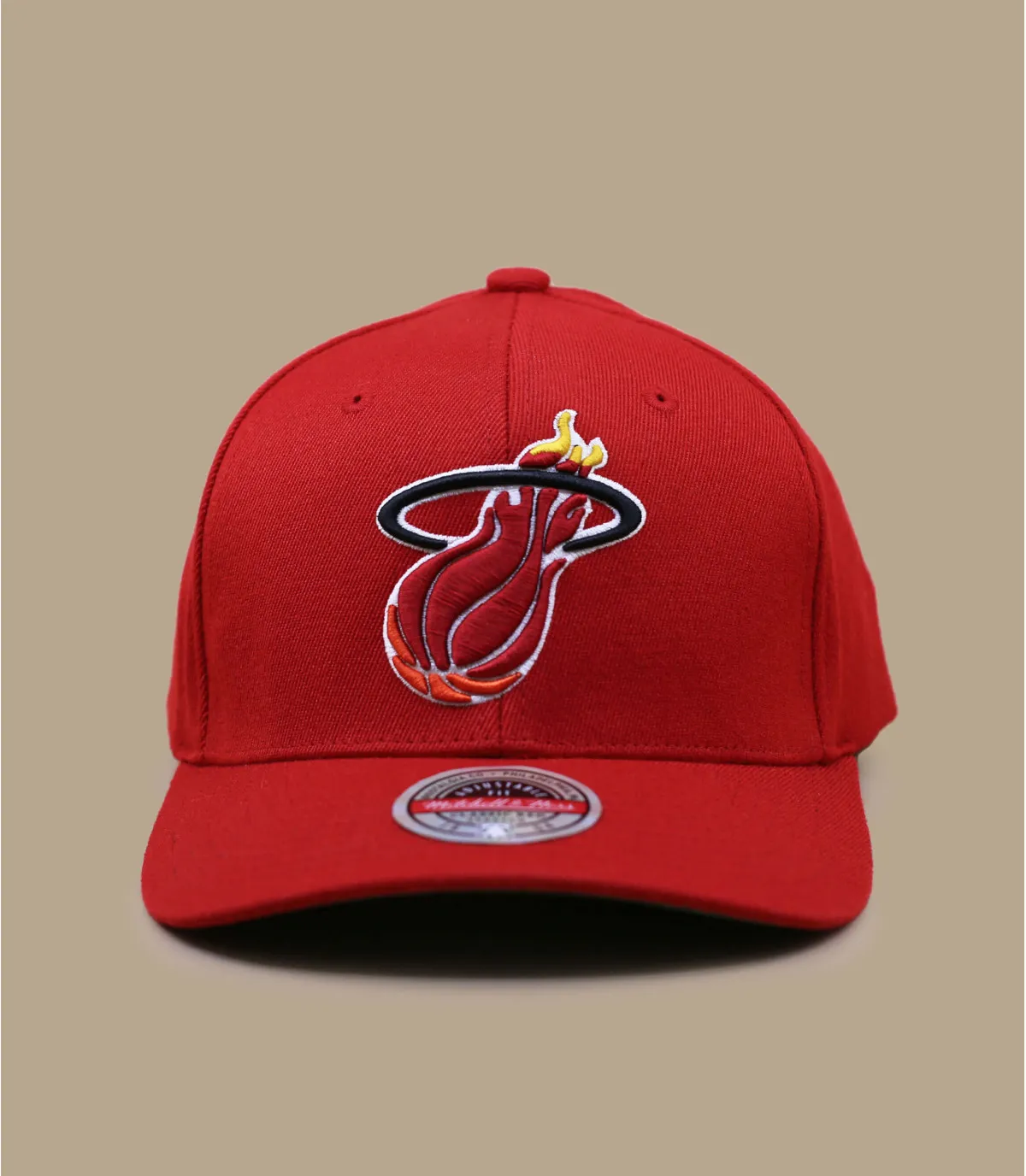 casquette miami heat stretch - Team Ground Stretch Snapback Heat Mitchell & Ness : Headict