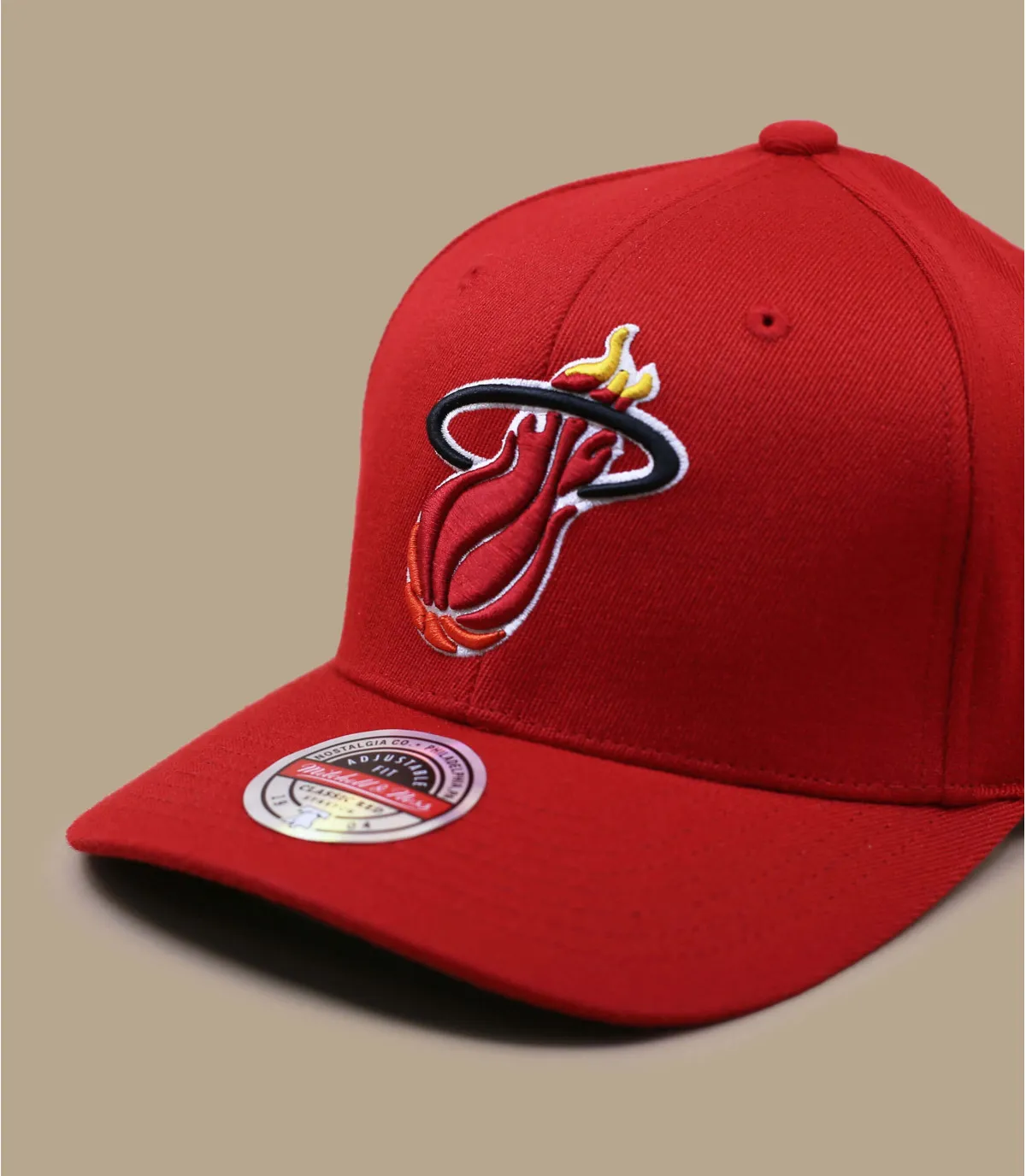 casquette miami heat stretch - Team Ground Stretch Snapback Heat Mitchell & Ness : Headict