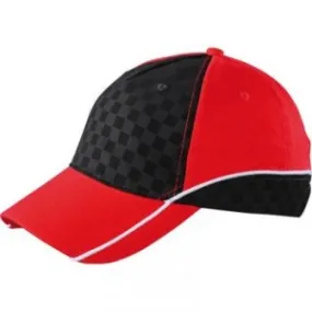 Casquette racing embossée style F1 - MB6560 - rouge et noir 