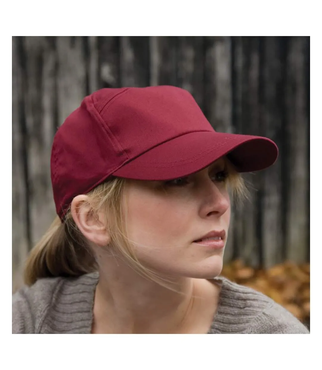 Casquette unie à sept panneaux mixte bordeaux Result