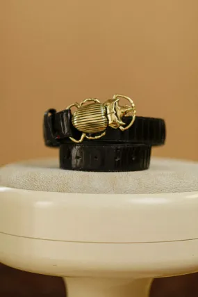 Ceinture Beetle Noire Boucle Or