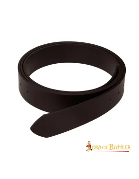 Ceinture médiévale en cuir lisse sans boucle, marron ⚔️ Boutique Épées