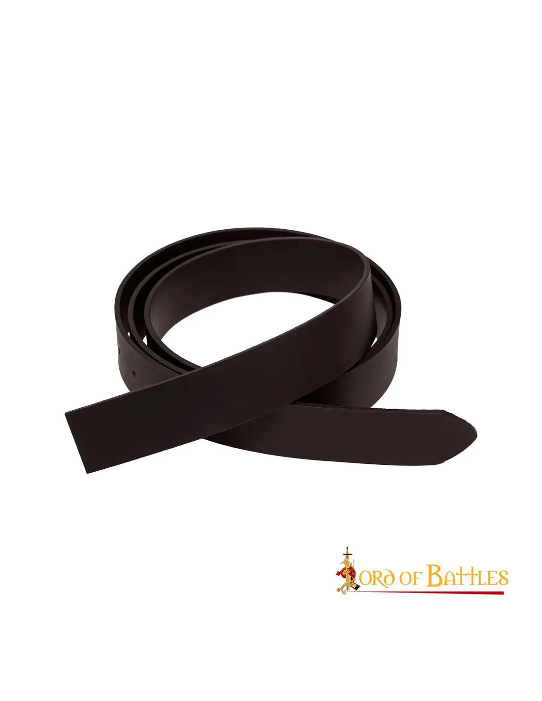 Ceinture médiévale en cuir lisse sans boucle, marron ⚔️ Boutique Épées