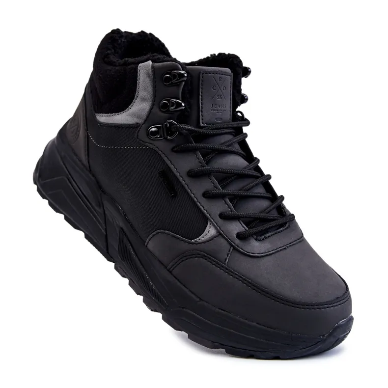 Chaussures de trekking chaudes pour hommes Cross Jeans KK1R4031C Noir le noir