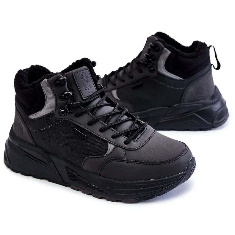 Chaussures de trekking chaudes pour hommes Cross Jeans KK1R4031C Noir le noir