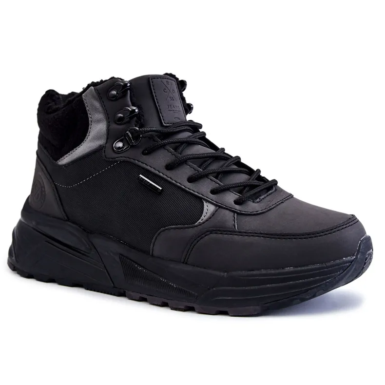 Chaussures de trekking chaudes pour hommes Cross Jeans KK1R4031C Noir le noir