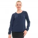 Chemise de service crêpe bleue manches longues femme - TOPTEX