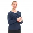 Chemise de service crêpe bleue manches longues femme - TOPTEX