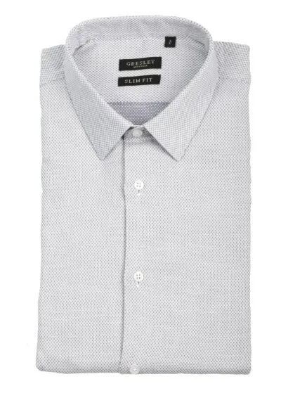 Chemise gris fil bleu - GRESLEY Costume pour homme Toulouse