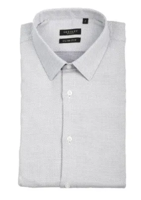 Chemise gris fil bleu - GRESLEY Costume pour homme Toulouse