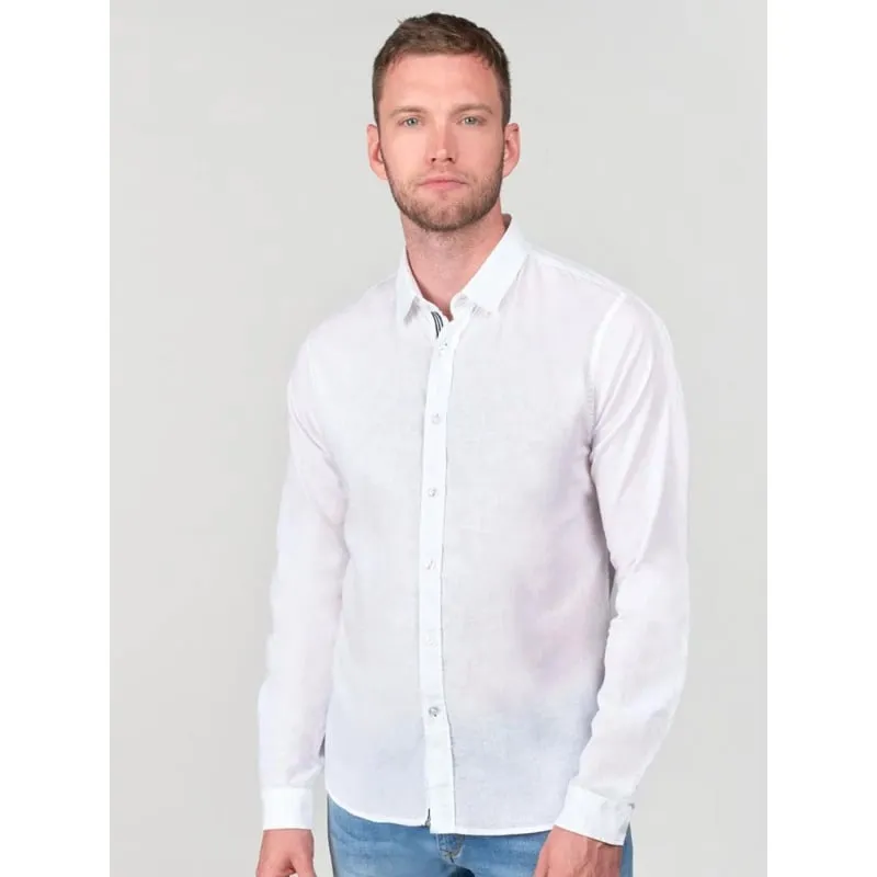 Chemise imprimés feuilles blanc homme - Benson & Cherry | wimod