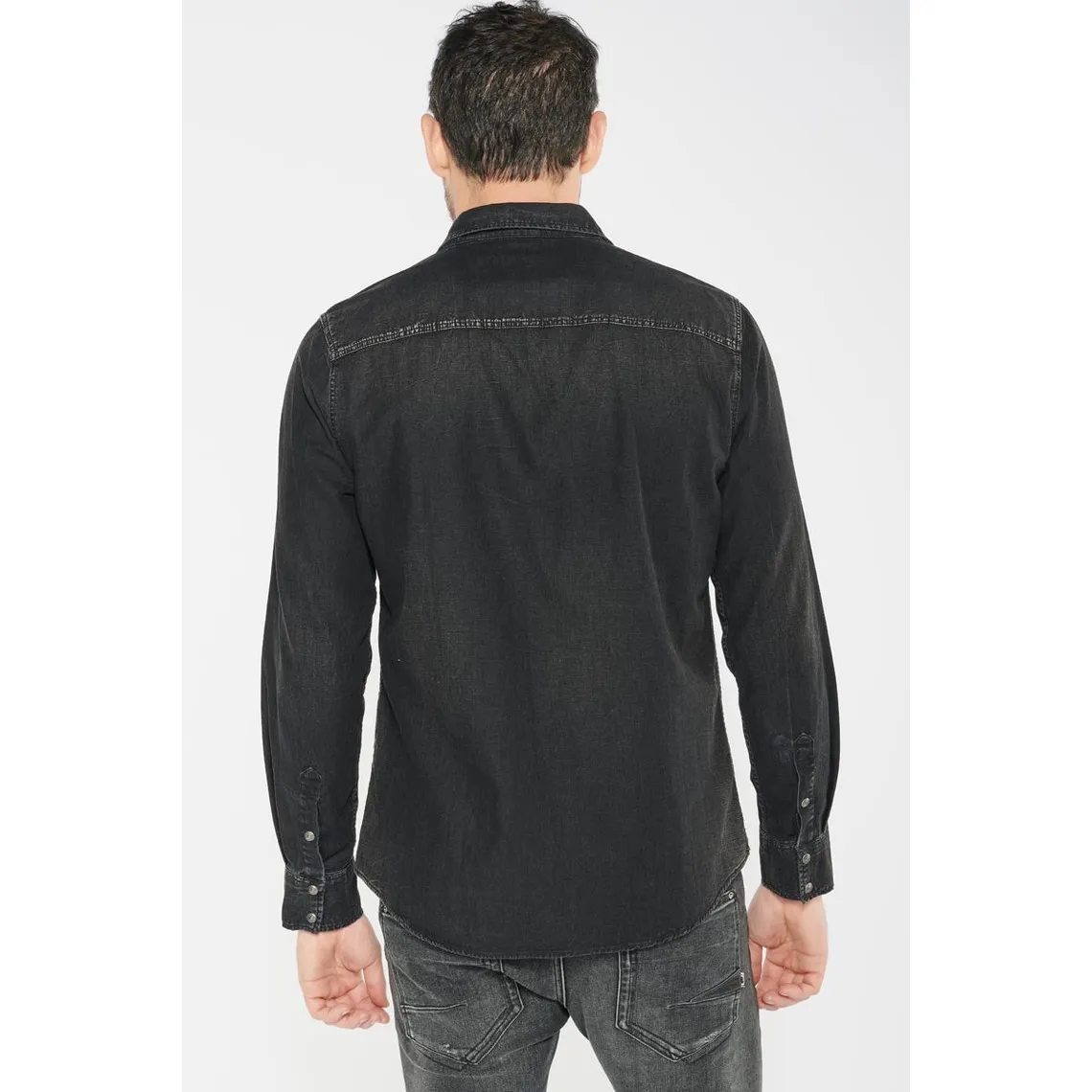 Chemise Juanito en jeans noir délavé | 3 Suisses