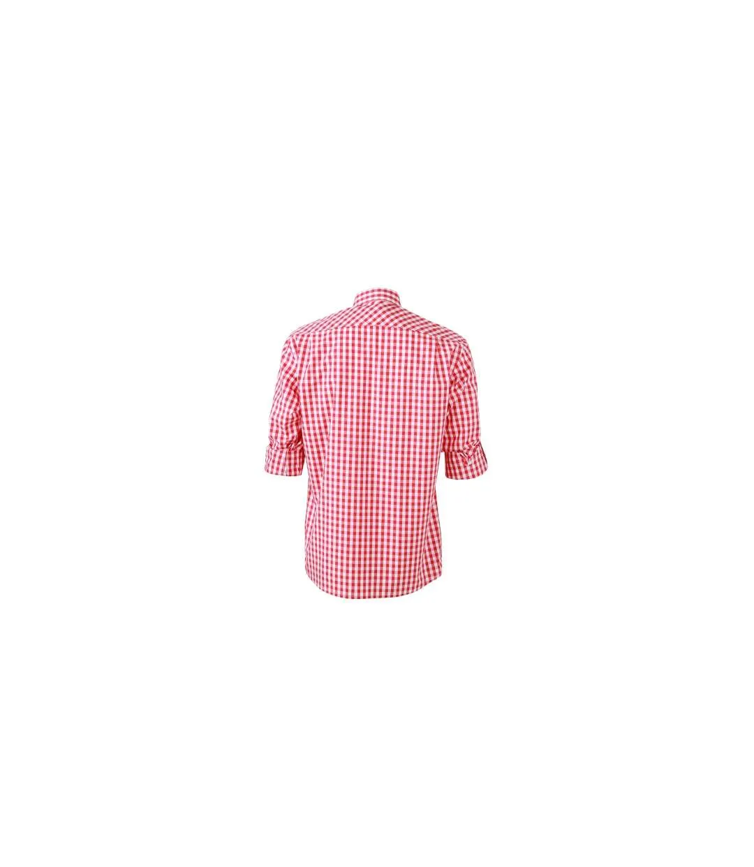 chemise manches longues à carreaux - JN638 - HOMME - rouge et blanc