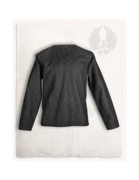 Chemise médiévale fermée modèle Rurik, noire ⚔️ Tienda Medieval - ⚔️ Boutique-Epees