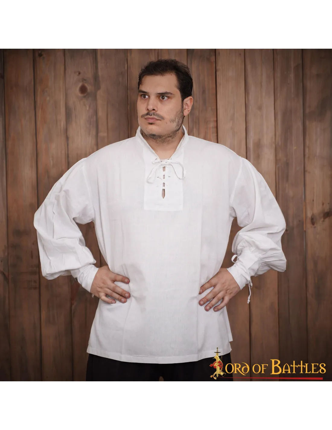 Chemise pirate classique ou Renaissance, coton blanc ⚔️ Boutique Épées