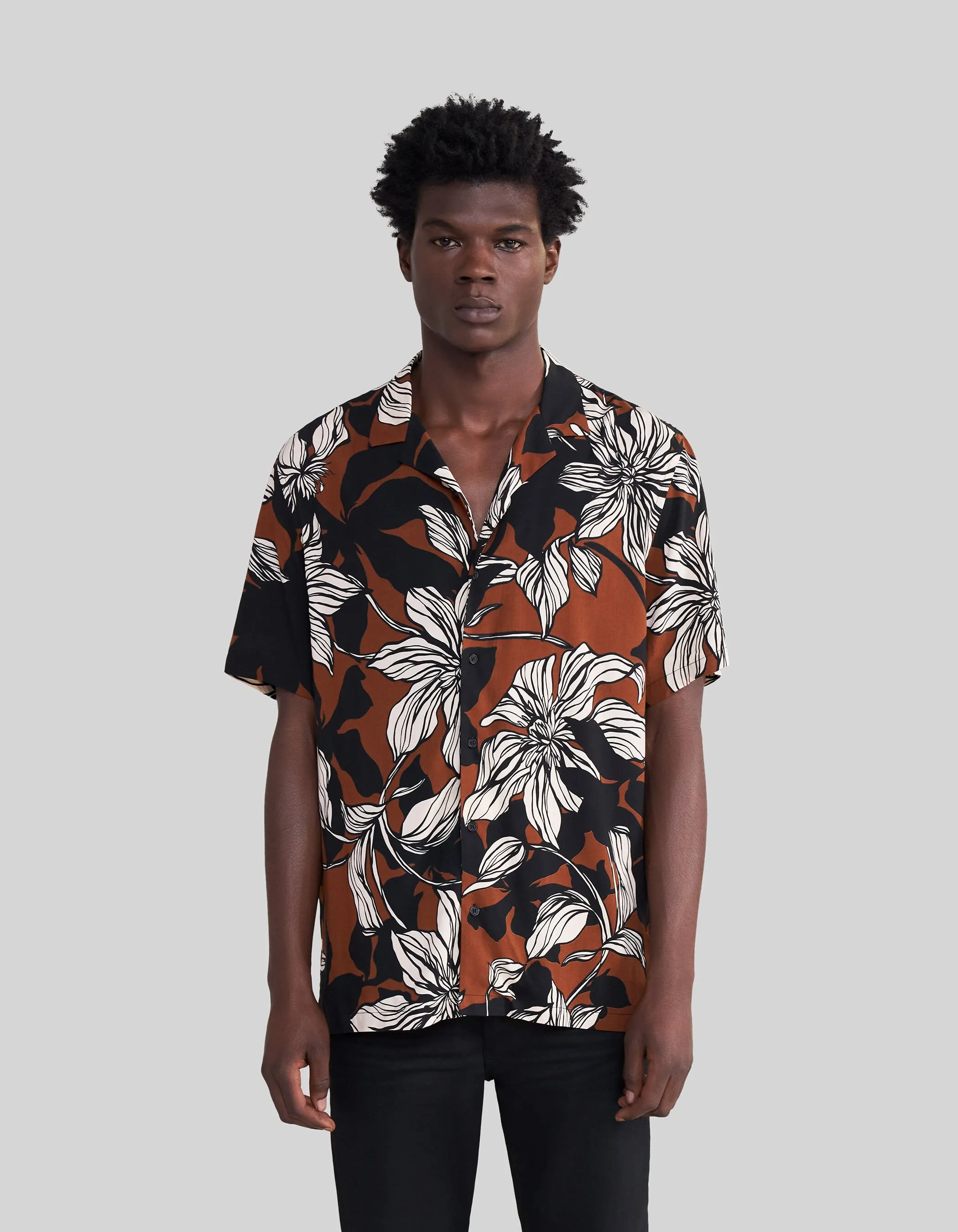 Chemise REGULAR ambre LENZING™ ECOVERO™ maxi floral Homme