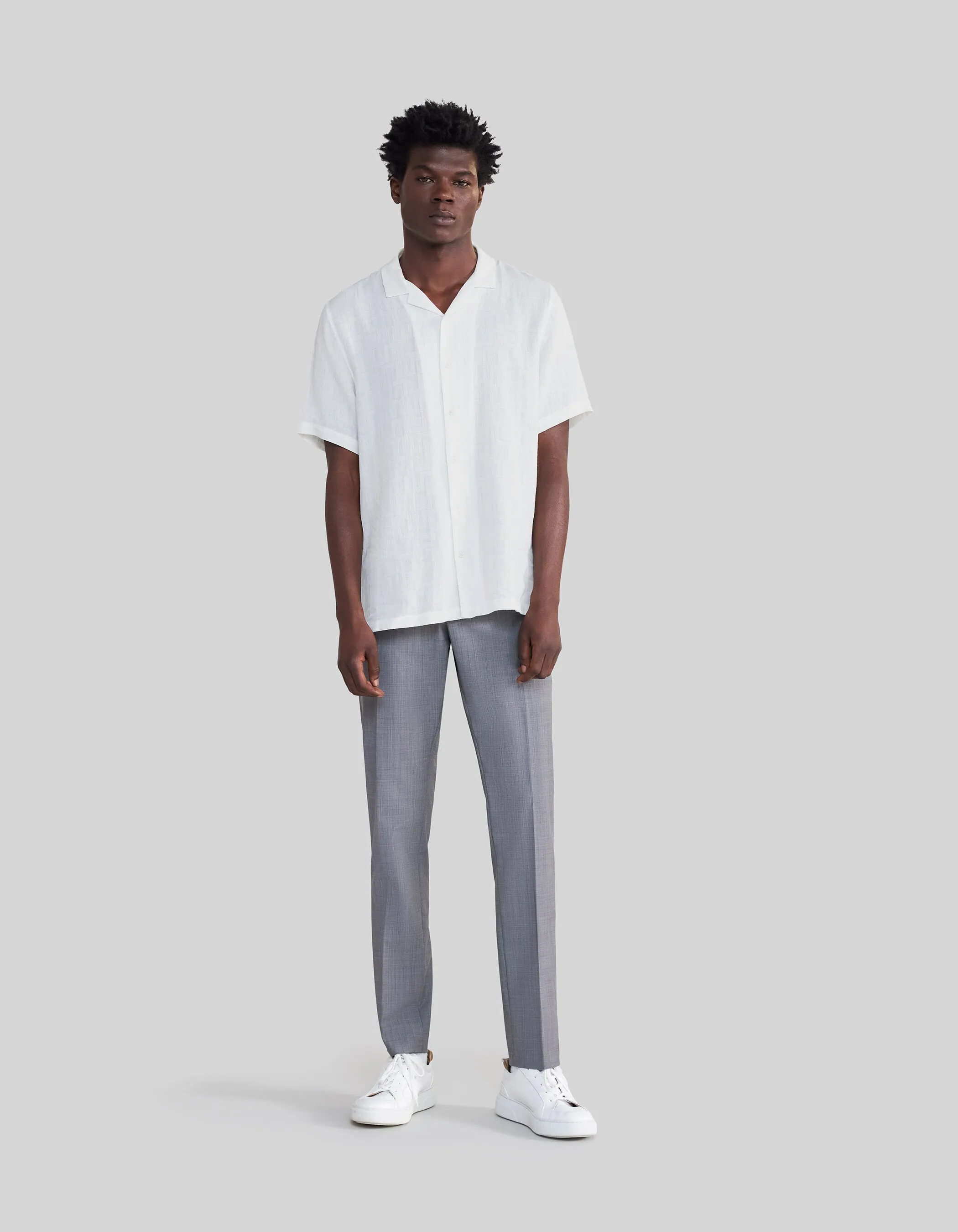 Chemise REGULAR blanc cassé armurée Homme