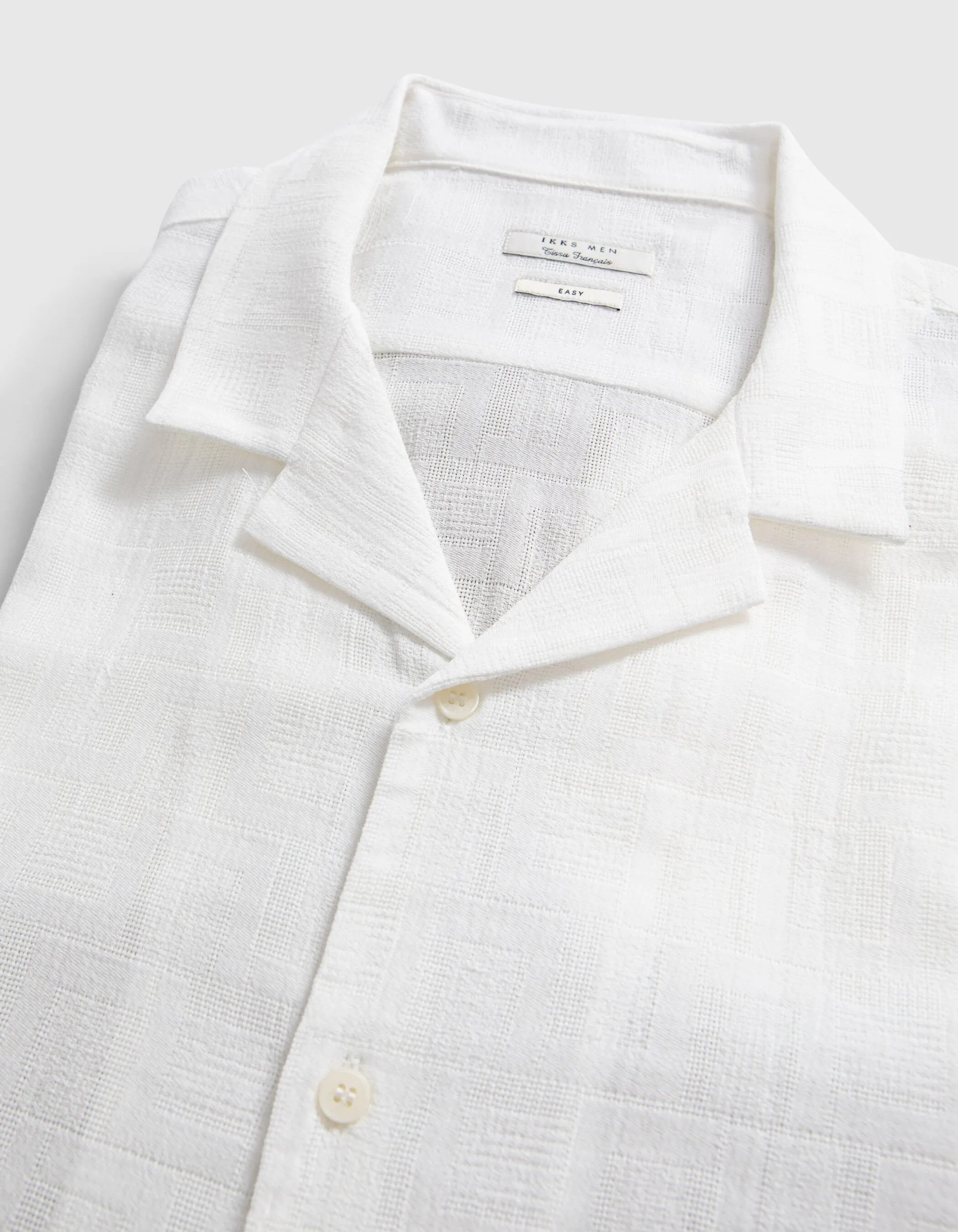 Chemise REGULAR blanc cassé armurée Homme