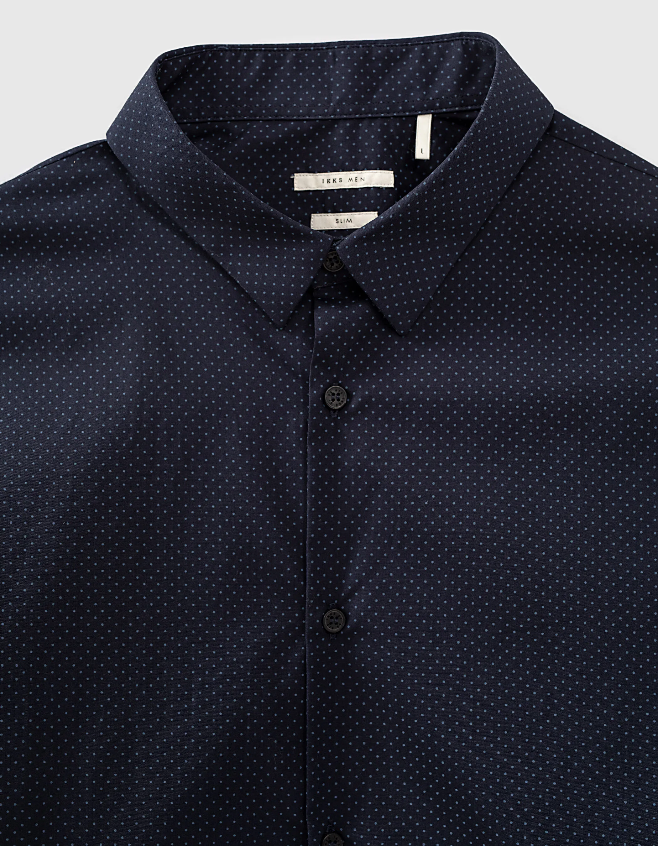 Chemise SLIM marine imprimé petits pois bleus Homme