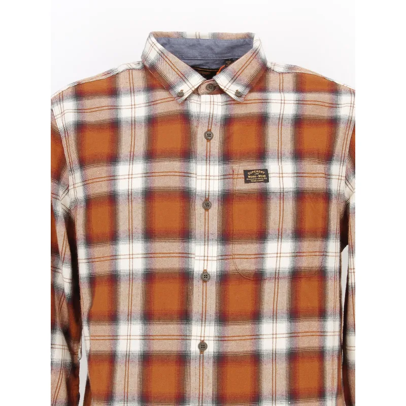 Chemise à carreaux vintage lumberjack orange homme - Superdry | wimod