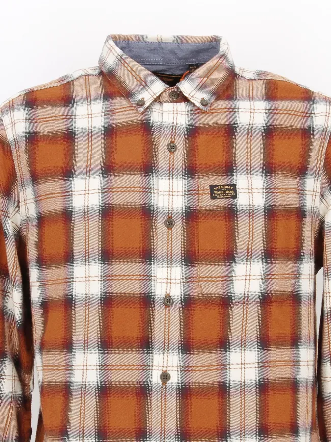 Chemise à carreaux vintage lumberjack orange homme - Superdry | wimod